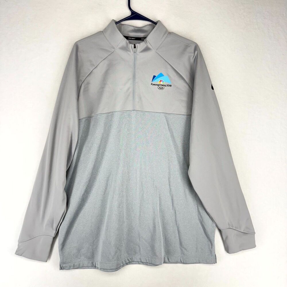 Nike Golf Pullover XL Grey PyeongChang 2018 Olympics NBC 1/4 Zip Fleece
